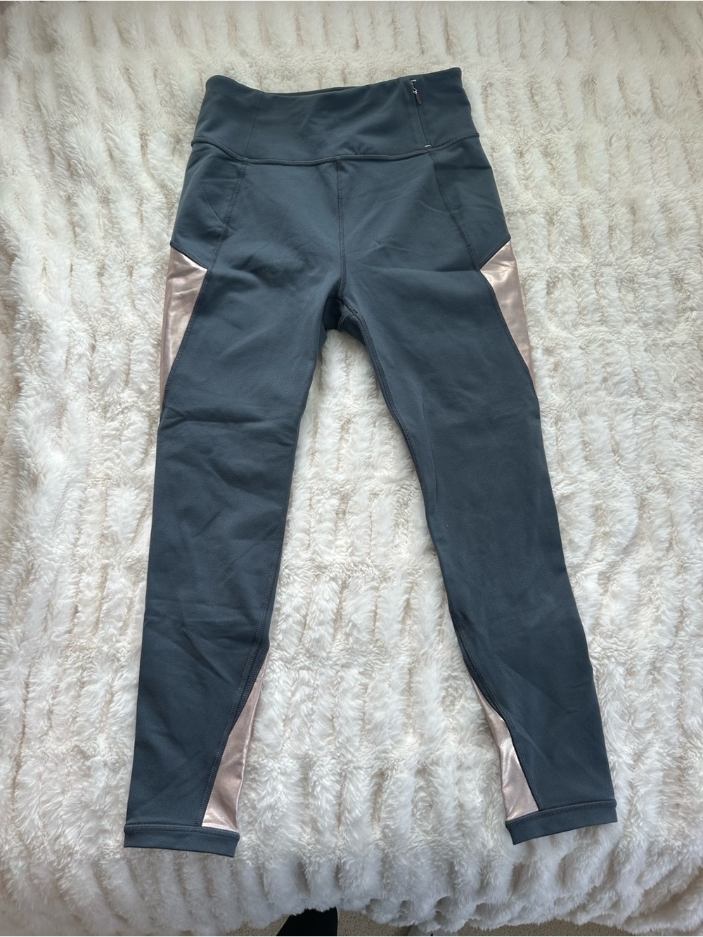 Calia High Waist Dark Gray Leggings with Rose Gold Panels Size S - Picture 2 of 6